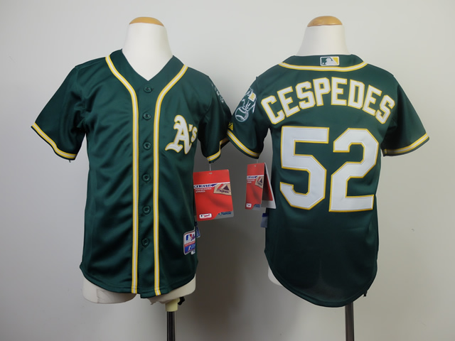 Youth Oakland Athletics #52 Cespedes Green MLB Jerseys->youth mlb jersey->Youth Jersey